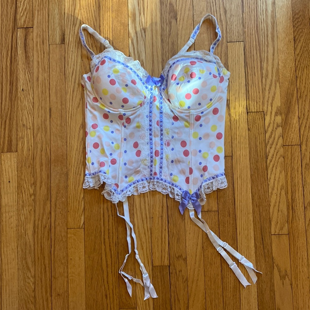Adorable multi colored polka dot corset